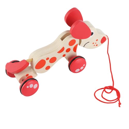 Push Pull Toy Welpe Holzbaby Ziehen Spielzeug für Kleinkinder, Holzpupfspaziergang Entlang, Non, Hölzerne Perle, Süße Farbige Schachtel (Typ 1) von Itonash