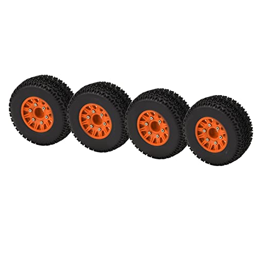 RC Car Gummireifen, 4 Stück RC Truck Gummireifen Nylonrad Zubehörteile 1/10 RC Short Course Truck Reifen ARRMA SENTON TRAXXAS Slash 12 Mm 14 Mm 17 Mm (Orange) von Itonash