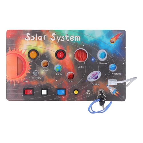 TODDDLERS -Vorstandsspielzeug, Baby -Board -Spielzeug, Interactive Solar System Planets Activity Board für Kinder ab 3 Jahren, Holzpädagogikspielzeug mit Mehreren Sätzen von von Itonash