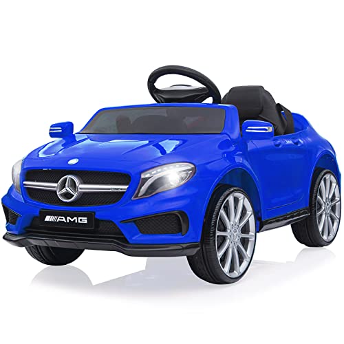 12V Kinder Elektroauto Mercedes Benz AMG, Elektrofahrzeug für Kinder mit 2,4G-Fernbedienung, Elektrische Kinderfahrzeuge 2-türig, mit MP3, Musik, LED, für Kinder ab 3 Jahre, Blau von Itslife