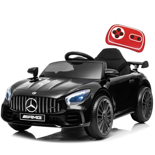 12V Kinder Elektroauto Mercedes Benz AMG, Elektrofahrzeug für Kinder mit 2,4G-Fernbedienung, Elektrische Kinderfahrzeuge 2-türig, mit MP3, Musik, LED, für Kinder ab 3 Jahre, Schwarz von Itslife