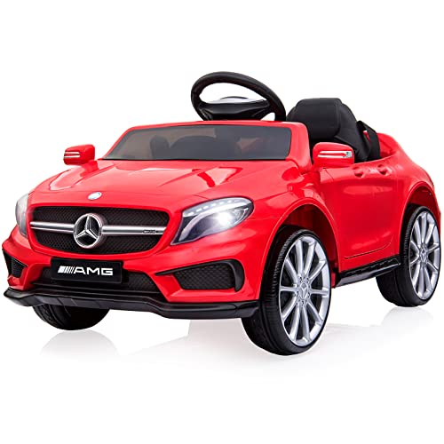 Kinder Elektroauto Mercedes Benz AMG, 12V Elektrofahrzeug für Kinder mit 2,4G-Fernbedienung, Elektrische Kinderfahrzeuge 2-türig, mit MP3, Musik, LED, für Kinder ab 3 Jahre, Rot von Itslife