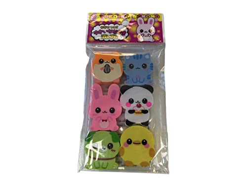 6 cute baby animals erasers from Japan kawaii von Iwako