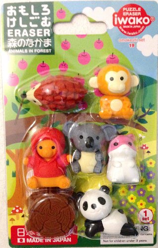 Iwako Kawaii Animals of the Forest (Set of 7 Animals) by Iwako von Iwako