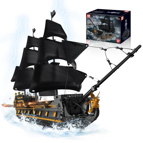Ixdregan Black Pearl Piratenschiff Bauklötze Bausatz, 5266 Teile Große Segelschiff Bausteine Spielzeug für Erwachsene und Kinder, Technik Schiff Modell Geschenk Alter 8+ von Ixdregan