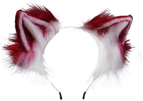 Ixkbiced Furry Plüsch Faltbares Katzenohr Stirnband Kawaii Simulation Animal Cosplay Hair Hoop von Ixkbiced