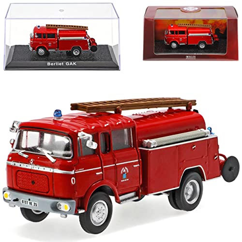 Ixo Berliet GAK Feuerwehr Rot 1/72 Atlas Modell Auto mit individiuellem Wunschkennzeichen von Ixo