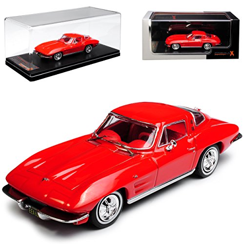 Ixo Chevrolet Chevy Corvette C2 Stingray Coupe Rot 1962-1967 1/43 PremiumX Modell Auto von Ixo