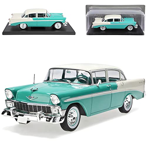 Ixo Chevrolt Chevy Bel Air Serie 2400C 1. Generation Coupe Grün mit Weiss Modell 1957 Generation 1953-1957 1/24 Modell Auto Modellcarsonline Modell Auto von Ixo