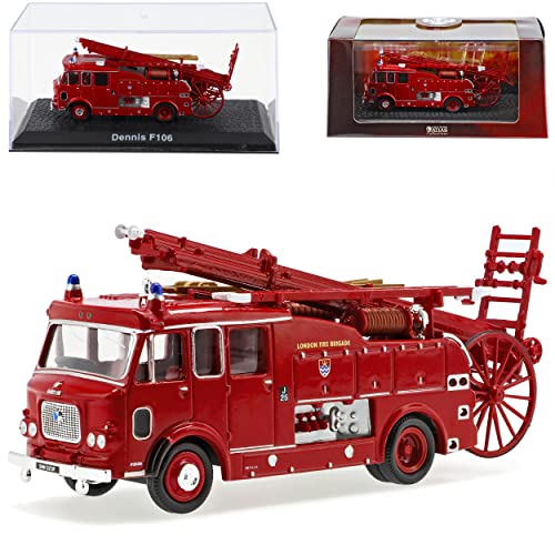 Ixo Dennis F106 Feuerwehr Rot 1/72 Atlas Modell Auto mit individiuellem Wunschkennzeichen von Ixo