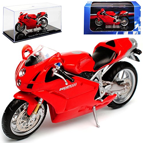 Ixo Ducati 999 Testastretta Rot mit Sockel und Vitrine 1/24 Atlas Modell Motorrad von Ixo