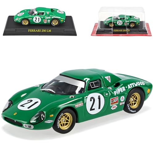 Ixo Ferrari 250 LM Nr 21 Grün 1/43 Modell Auto mit individiuellem Wunschkennzeichen von Ixo