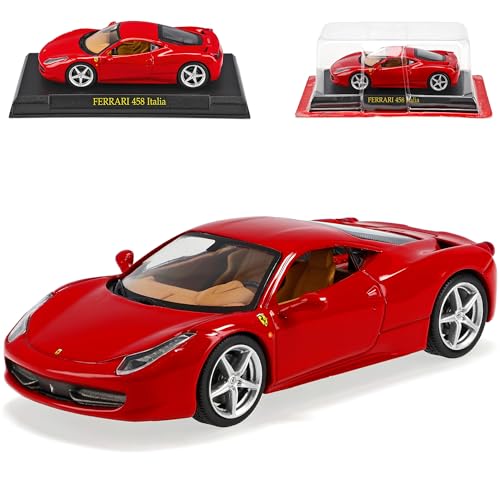 Ixo Ferrari 458 Italia Coupe Rot 1/43 Modell Auto mit individiuellem Wunschkennzeichen von Ixo