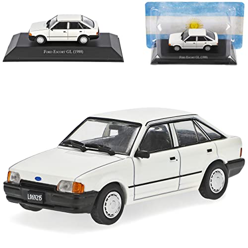 Ixo Ford Escort MKIV GL Weiss 5 Türer 4. Generation 1986-1990 mit Sockel 1/43 DeAgostini Modell Auto von Ixo