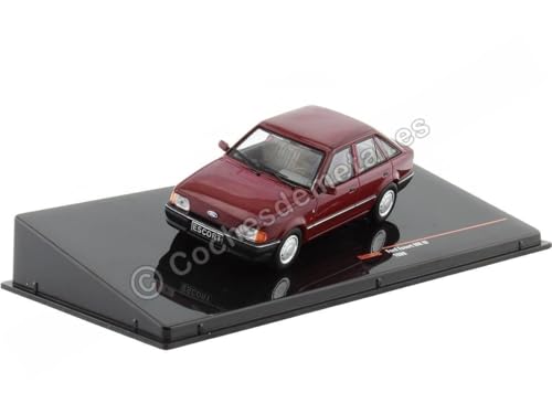 Ixo Ford Escort Mk4 1988 Dunkelrot Metall Modellauto 1:43 Kind, Auto-Enthusiasten von ixo models