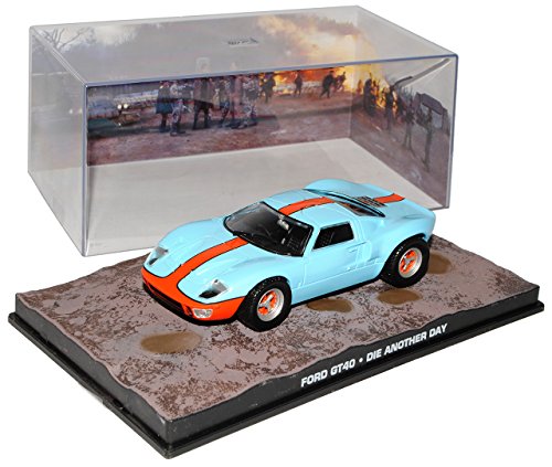 Ixo Ford GT40 Blau Stirb an einem Anderen Tag J. Bond 007 1/43 Modell Auto mit individiuellem Wunschkennzeichen von Ixo