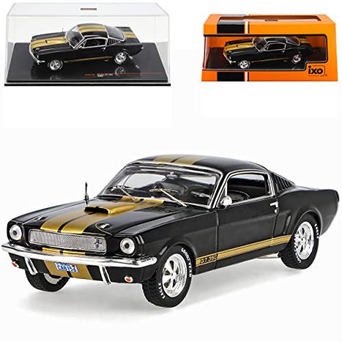 Ixo Ford Shelby Mustang GT350 I 1. Generation Coupe Schwarz mit Streifen in Gold 1964-1966 1/43 Modell Auto mit individiuellem Wunschkennzeichen von Ixo