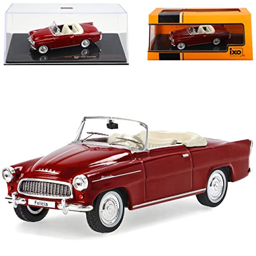 Ixo ?Koda Felicia 450 Cabrio Dunkel Rot 1957-1964 1/43 Modell Auto mit individiuellem Wunschkennzeichen von Ixo