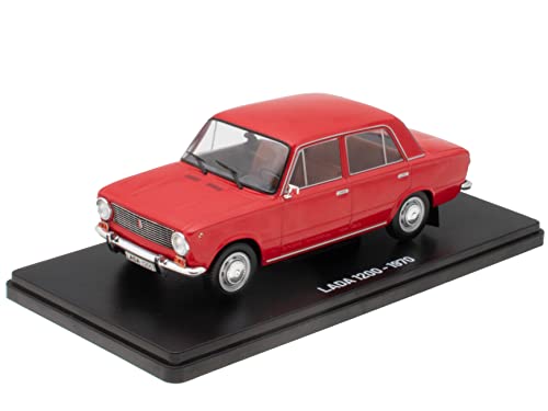 Ixo Lada 1200 Schiguli WAS-2101 Limousine Rot Mit Sockel 1/24 Modell Auto mit individiuellem Wunschkennzeichen von Ixo