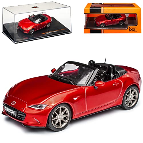 IXO Mazda MX-5 ND Cabrio Roadster Rot Metallic Ab 2015 1/43 Modell Auto mit individiuellem Wunschkennzeichen von IXO