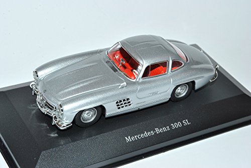 Ixo Mercedes-B 300SL Coupe Silber Flügeltürer 1954-1963 W198 1/43 PremiumX Modell Auto mit individiuellem Wunschkennzeichen von Ixo