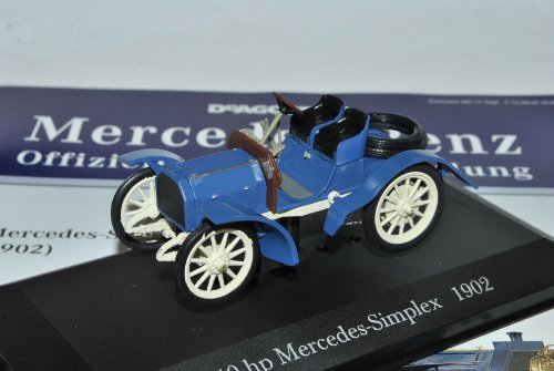 Ixo Mercedes-B Simplex 40 PS Blau 1902 Inkl Zeitschrift Nr 35 1/43 Modell Auto von Ixo