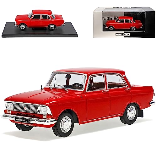 Ixo Defekte Verpackung Moskwitsch Moskvitch 408-412 Rot Limousine Mit Sockel 1/24 Whitebox Modell Auto von Ixo