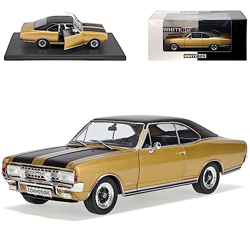 Ixo Opel Commodore A Coupe GS/E Gold mit Schwarz 1967-1971 1/24 Whitebox Modell Auto mit individiuellem Wunschkennzeichen von Ixo