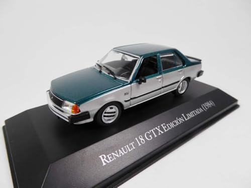 Ixo Renautl 18 R18 GTX Limousine Grün Silber 1978-1994 mit Sockel 1/43 DeAgostini Modell Auto mit individiuellem Wunschkennzeichen von Ixo