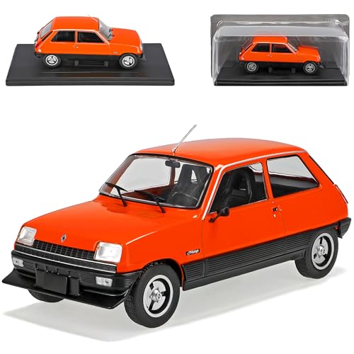 Ixo Renautl R5 5 Orange 1. Generation 1972-1984 mit Sockel 1/24 Modell Auto mit individiuellem Wunschkennzeichen von Ixo