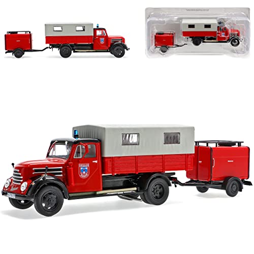 Ixo Robur Garant K30 Mannschaftswagen mit Anhänger Feuerwehr 1/43 Modell Auto mit individiuellem Wunschkennzeichen von Ixo