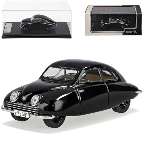 Ixo Saab 92001 Ursaab 1947 Coupe Schwarz 1/43 PremiumX Modell Auto mit individiuellem Wunschkennzeichen von Ixo