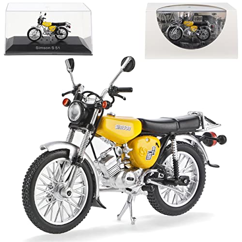 Ixo Simson S 51 Raps Gelb 1980-1990 DDR Mokick Moped 1/24 Atlas Modell Motorrad von Ixo