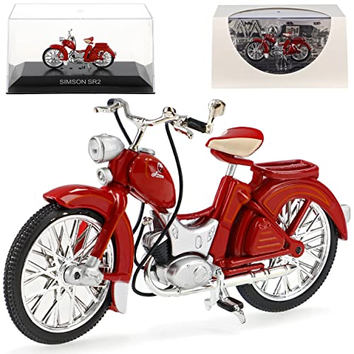 Ixo Simson SR2 Rot Braun 1957-1964 DDR 1/24 Modell Motorrad mit individiuellem Wunschkennzeichen von Ixo