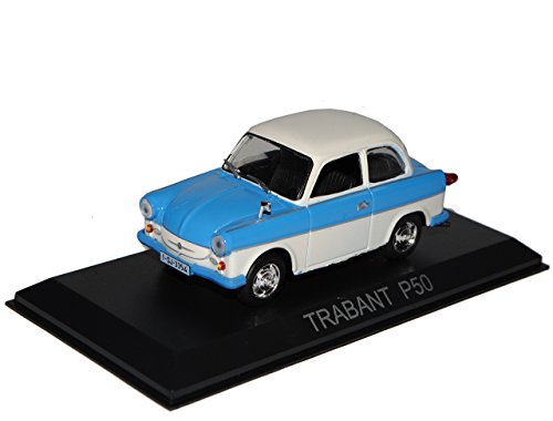 IXO Trabant P50 500 Limousine Blau Weiss 1/43 Modellcarsonline Modell Auto mit individiuellem Wunschkennzeichen von IXO