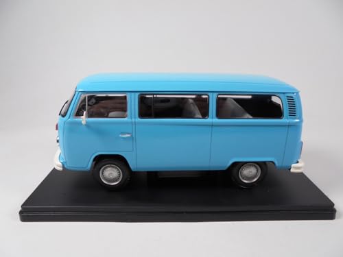 Ixo Volkwagen T2 Blau Bus Personen Transporter 1967-1979 mit Sockel 1/24 Modell Auto Modellcarsonline Modell Auto von Ixo