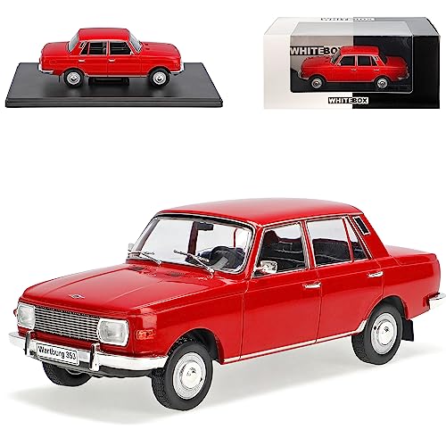 Ixo Wartburg 353 Limousine Dunkel Rot 1966-1989 Mit Sockel 1/24 Whitebox Modell Auto mit individiuellem Wunschkennzeichen von Ixo