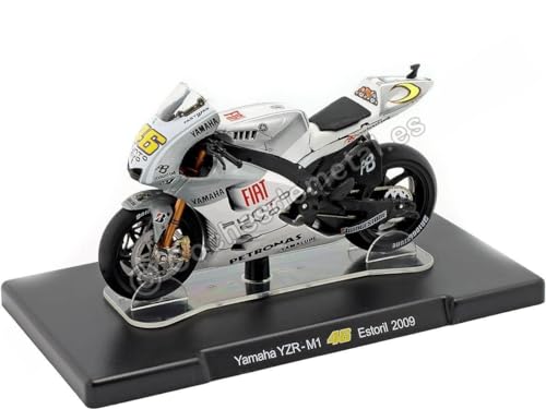 Ixo Yamah. 2009 YZR-M1 Valentino.Rossi Estoril Mit Sockel 1/18 Modell Motorrad mit individiuellem Wunschkennzeichen von Ixo