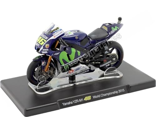 Ixo Yamah. 2015 YZR-M1 Valentino.Rossi Weltmeister Mit Sockel 1/18 Modell Motorrad von Ixo