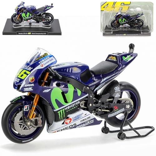 Ixo Yamah. 2015 YZR-M1 Valentino.Rossi Weltmeister Mit Sockel 1/18 Modell Motorrad von Ixo