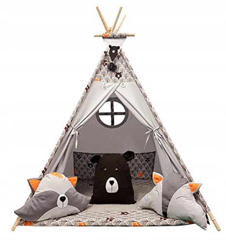 Izabell®, Tipi, Kinder Spielzelt, Teepee, Zelt mit Fenster, Zelt für Kinder, Tipizelt, Spielset für Kinder von Izabell