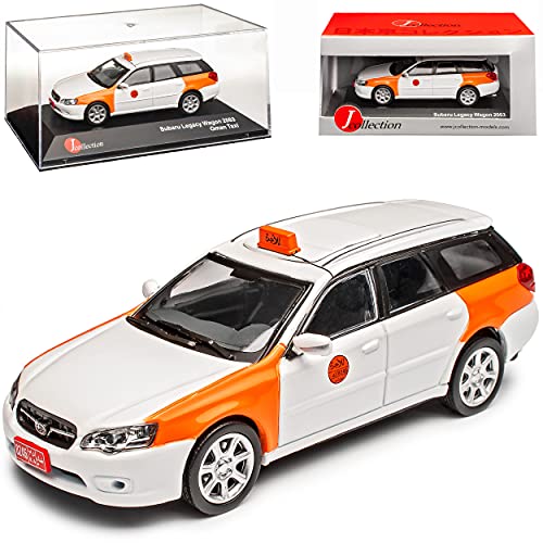 J-Collection Subaru Legacy BL/BP Kombi Taxi Oman Weiss Orange 2003-2009 1/43 Modell Auto mit individiuellem Wunschkennzeichen von J-Collection