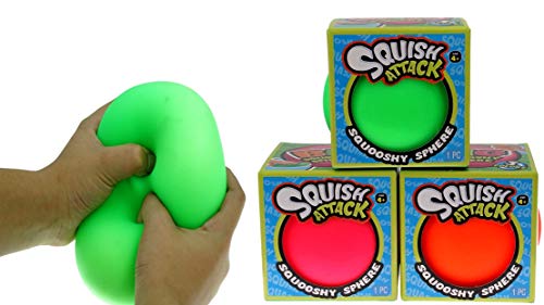 JA-RU Giant Squishy Stress Balls (3 Toys Assorted) Fidget Balls for Kids Stress Relief Therapy Autism ADHS Squeeze Toys Sensory Tactile Office Desk Calming Objects Bulk Stocking Stuffers 5567-3p von JA-RU