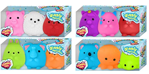 JA-RU Squeesh Yum Jiggly Animal Squishies (4 Squishy Pack, 3 Toys per Pack) Cute Animals Squishy Fidget Toys for Kids Soft Stress Toy Bulk Party Favor Easter Egg Fillers Stocking Stuffer 3353-4s von JA-RU