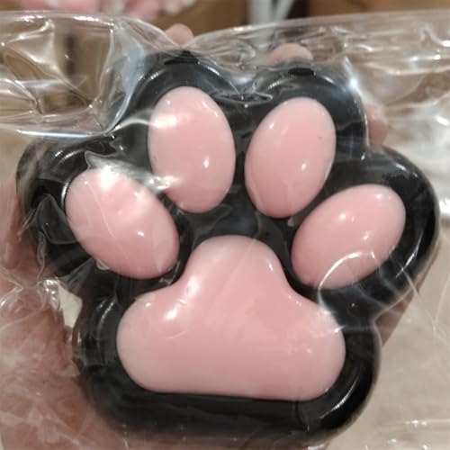 Cat Paw Squishy, Handmade Cat Paw Squishy, Giant Cat Paw Squishy Jumbo, 5 Inch Cat Paw Giant Paw Squishy Fidget Toys, Squishy Cat Paw Squeeze Toys (Black) von JABALUX