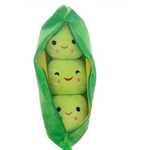 JABALUX 25cm SüßE GrüNe Erbsen-PlüSchpuppe,Liebenswerte PlüSchtier,Kreative Gewachsene Erbsen Sweet Cuddle Cotton Stuffed Toy,Einzigartiges Gewachsenes Erbsenkissen von JABALUX