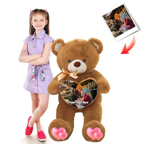 JABECODIFA 100 cm Teddybär Groß Personalisiert ValentinsGeschenke, Großer Teddybär XXL mit Namen Foto als Geschenk Weihnachten ValentinsGeschenke für Männer Abschluss Geschenk (100 cm) von JABECODIFA