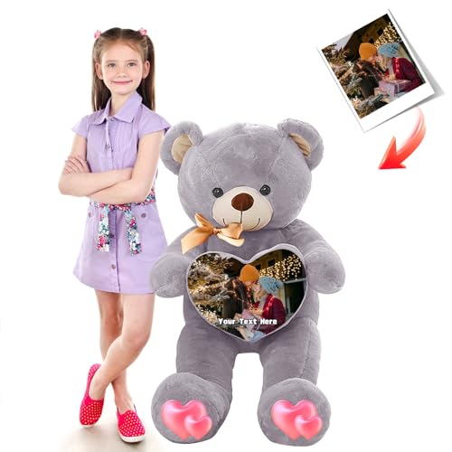 JABECODIFA 100 cm Teddybär Groß Personalisiert ValentinsGeschenke, Großer Teddybär XXL mit Namen Foto als Geschenk Weihnachten ValentinsGeschenke für Männer Abschluss Geschenk (100 cm) von JABECODIFA