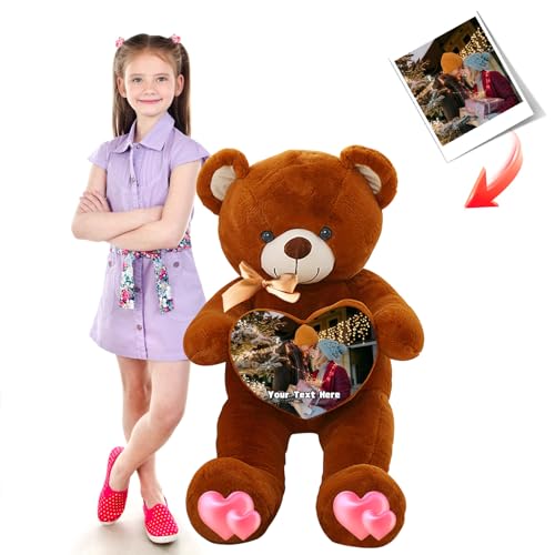 JABECODIFA 100 cm Teddybär Groß Personalisiert ValentinsGeschenke, Großer Teddybär XXL mit Namen Foto als Geschenk Weihnachten ValentinsGeschenke für Männer Abschluss Geschenk (100 cm) von JABECODIFA