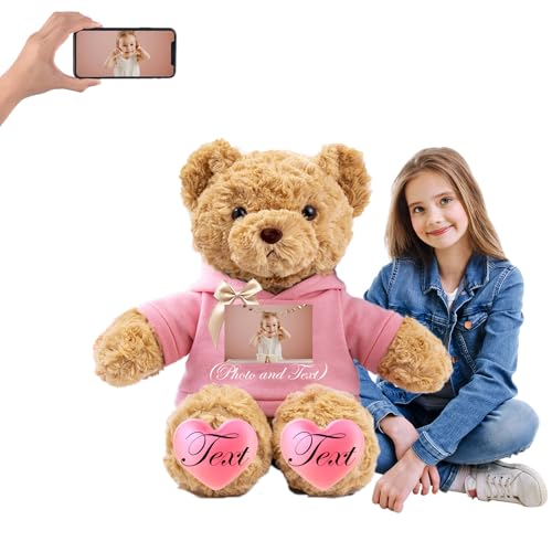 JABECODIFA 100 cm Teddybär Groß Personalisiert ValentinsGeschenke, Großer Teddybär mit Namen Foto als Geschenk Weihnachten ValentinsGeschenke für Männer Geburtstagsgeschenk Abschluss Geschenk (100 cm) von JABECODIFA